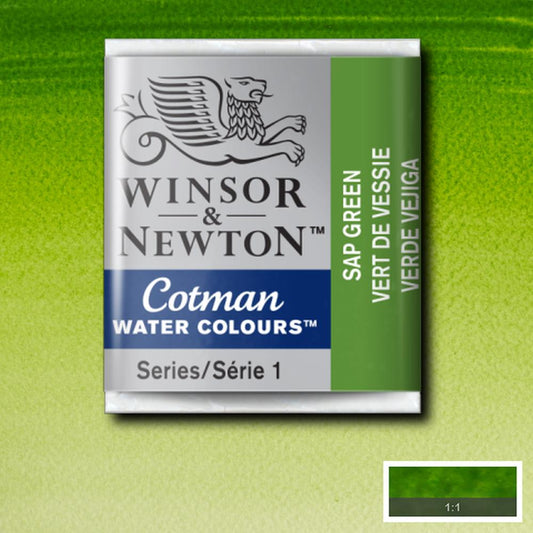 AQUARELA WINSOR NEWTON COTMAN HALF PAN 599 SAP GREEN