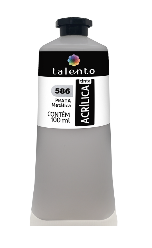 ACRILICA TALENTO 100ML 586 PRATA METALICO