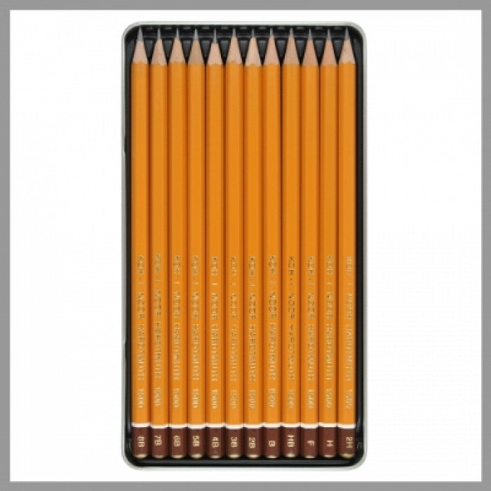 ESTOJO LAPIS GRADUADO KOH-I-NOOR 1500 12 GRADUAÇOES ART 1502/II