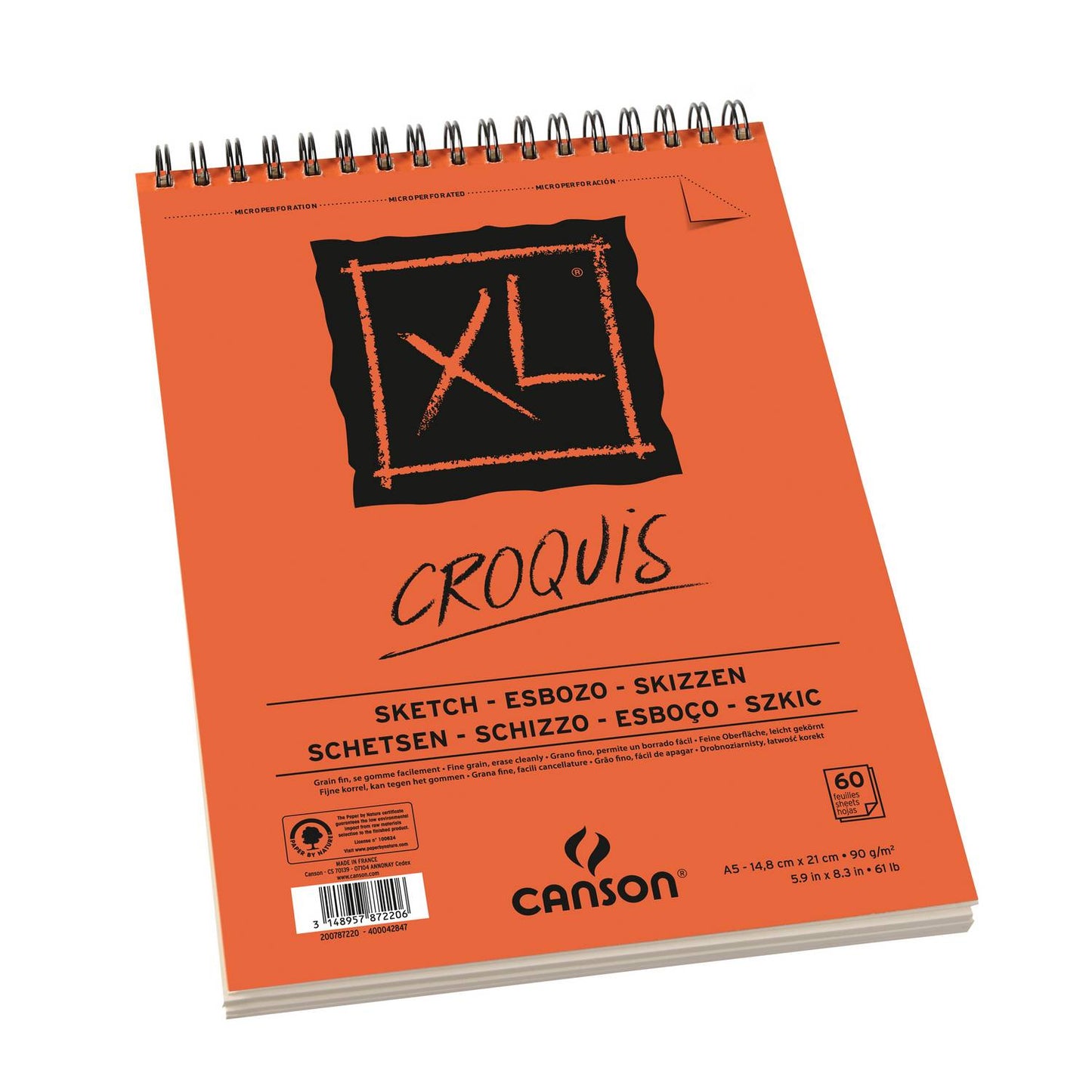 BLOCO CANSON XL CROQUIS A5 90g/m2 60 FOLHAS