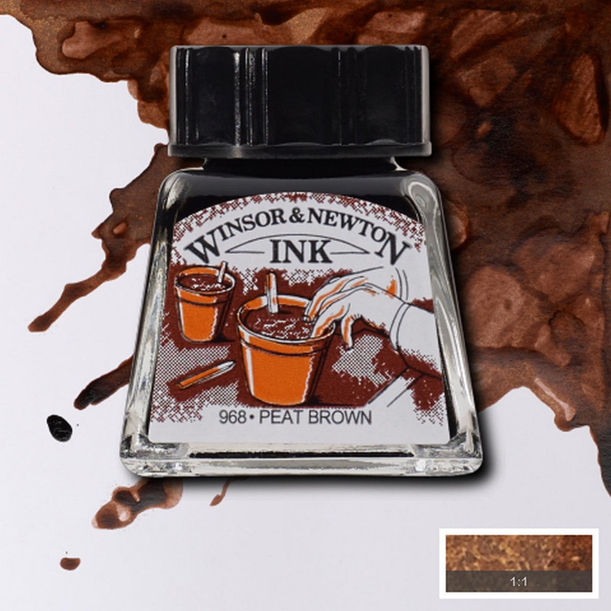 DRAWING INKS WINSOR NEWTON 14ML 469 PEAT BROWN 1005469