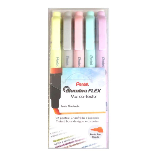 MARCADOR FLUORESCENTE ILLUMINA FLEX PASTEIS C/ 05 UNI