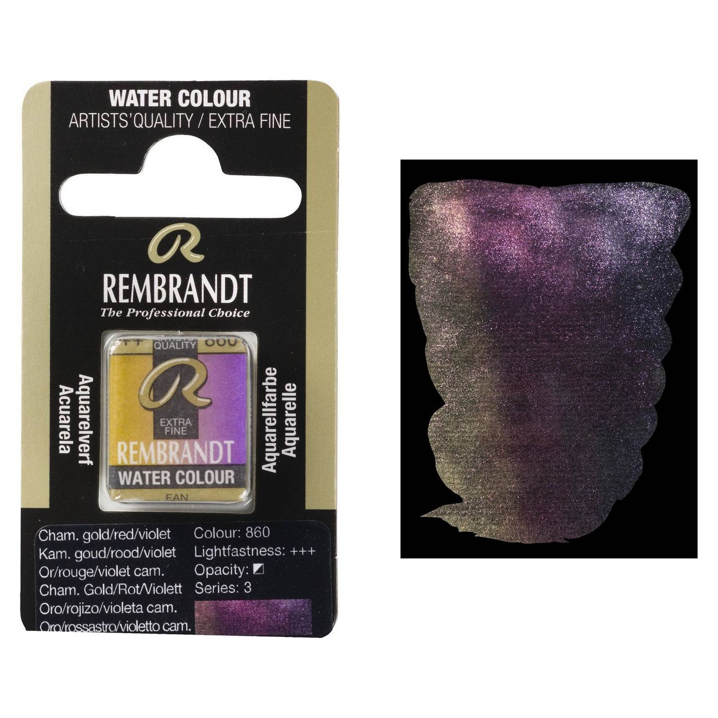 AQUARELA TALENS REMBRANDT HALF PAN 860 CHAMELEON GOLD/RED/VIOLET S3