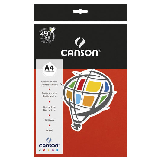 PAPEL CANSON COLOR 180G/M2 VERMELHO A4