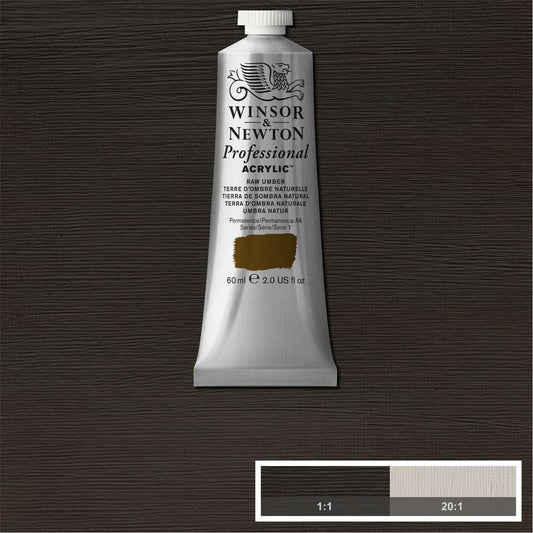 ACRILICA WINSOR NEWTON PROFISSIONAL 60ML 554 RAW UMBER S1