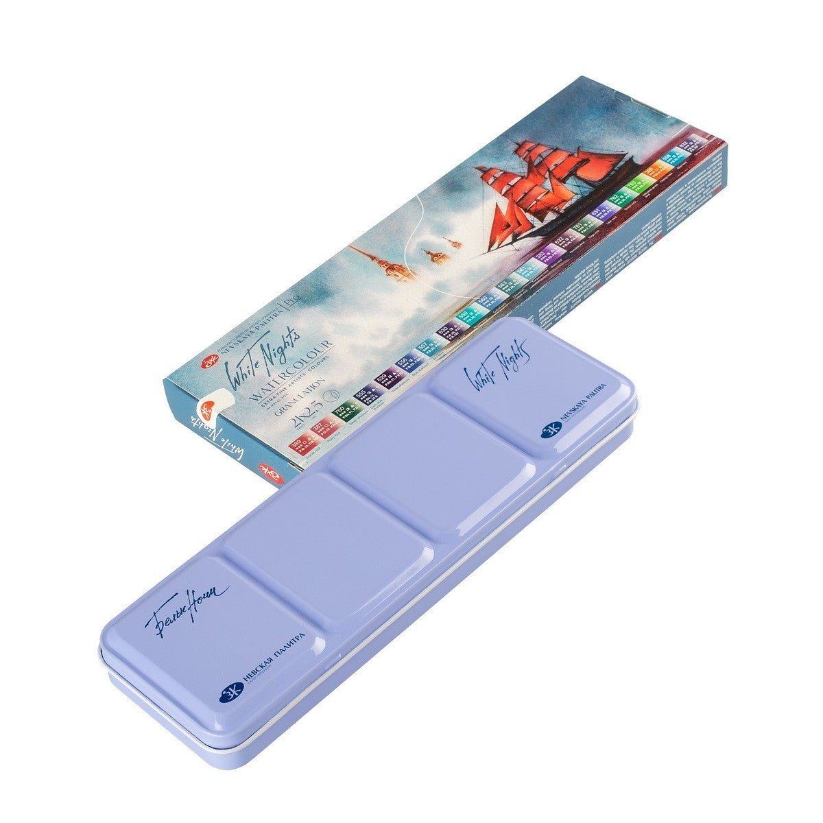 ESTOJO AQUARELA WHITE NIGHTS 21 PANS "GRANULADAS" METAL 2243