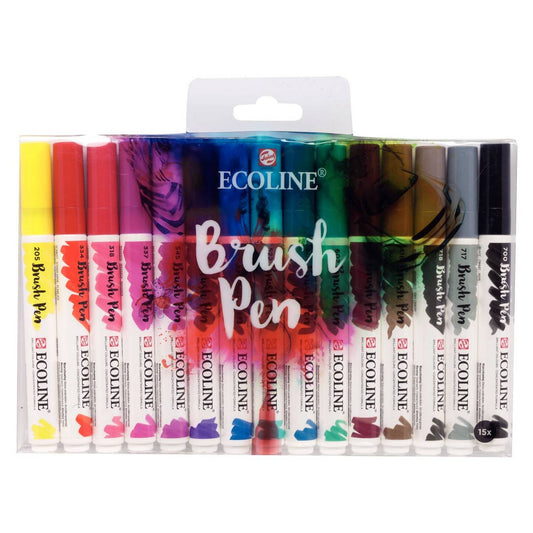 ESTOJO ECOLINE BRUSH PEN C/ 15 CORES TALENS