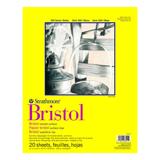 BLOCO STRATHMORE 300 SERIES BRISTOL SMOOTH 27X35 270G/M2 20F