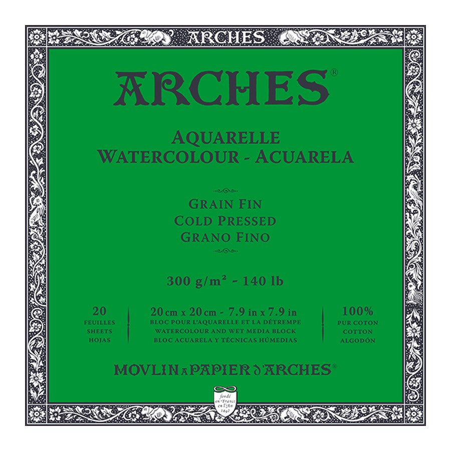 BLOCO ARCHES FIN (COLD PRESS) 300g/m2 20x20 20 FOLHAS