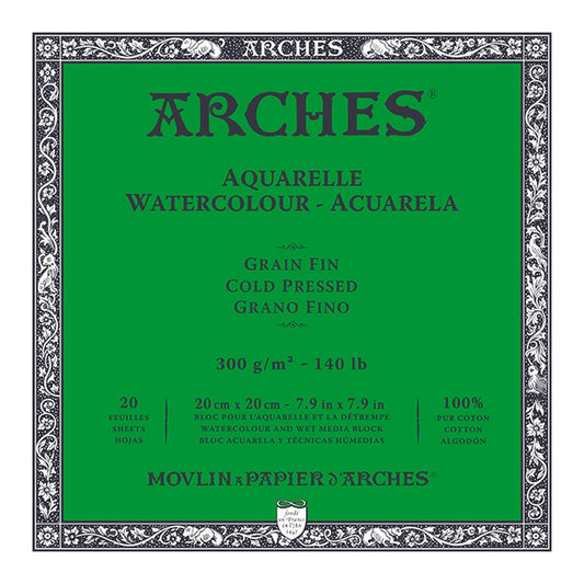 BLOCO ARCHES FIN (COLD PRESS) 300g/m2 20x20 20 FOLHAS