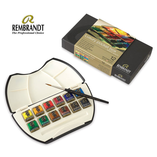 ESTOJO AQUARELA TALENS REMBRANDT 12 HALF PAN LUXURY BOX 1