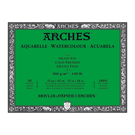 BLOCO ARCHES FIN (COLD PRESS) 300G/M2 31X41 20 FOLHAS