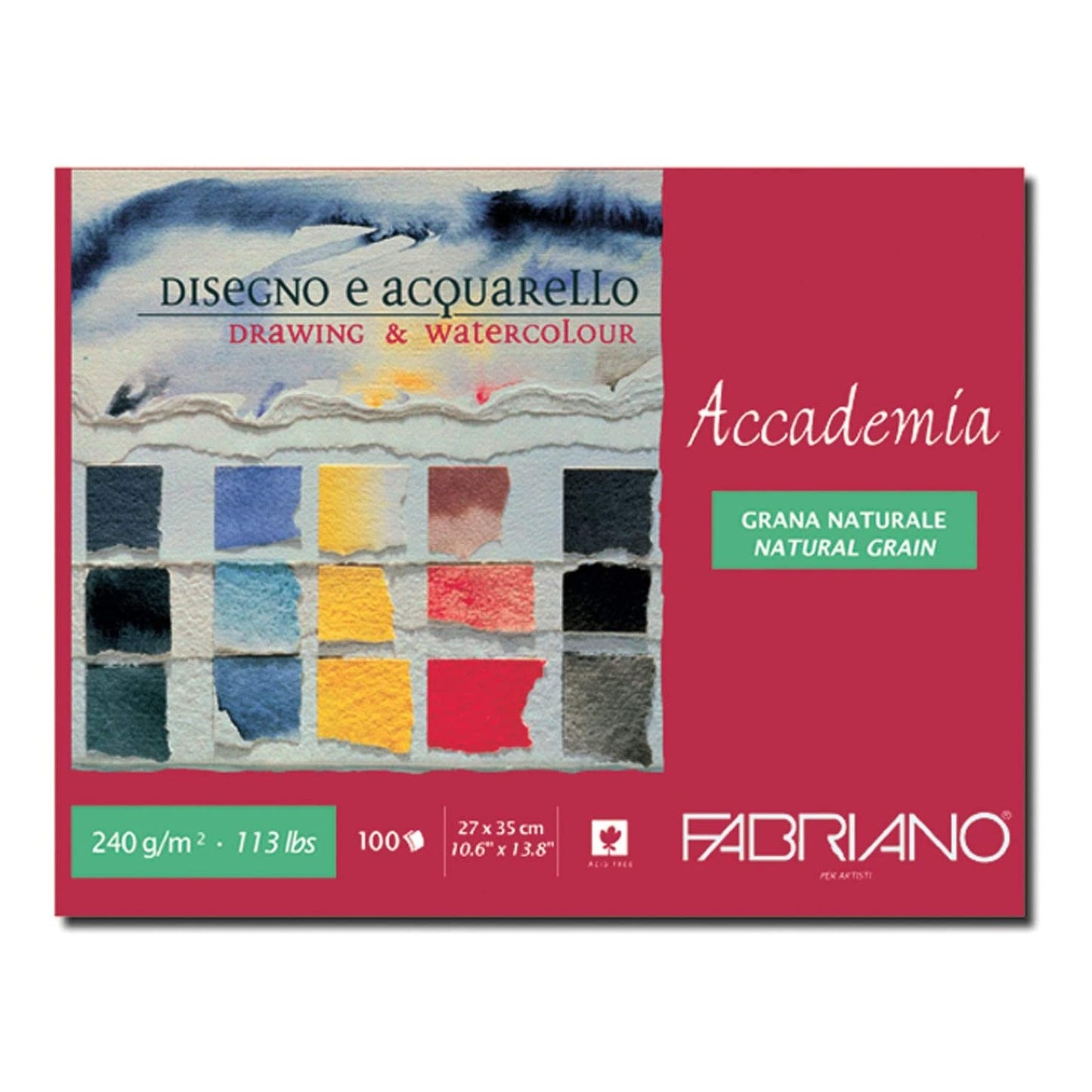 BLOCO FABRIANO ACCADEMIA MAXI 240g/m2 27x35 100 FOLHAS
