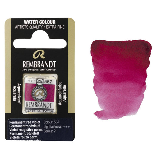 AQUARELA TALENS REMBRANDT HALF PAN 567 PERMANENT RED VIOLET S2