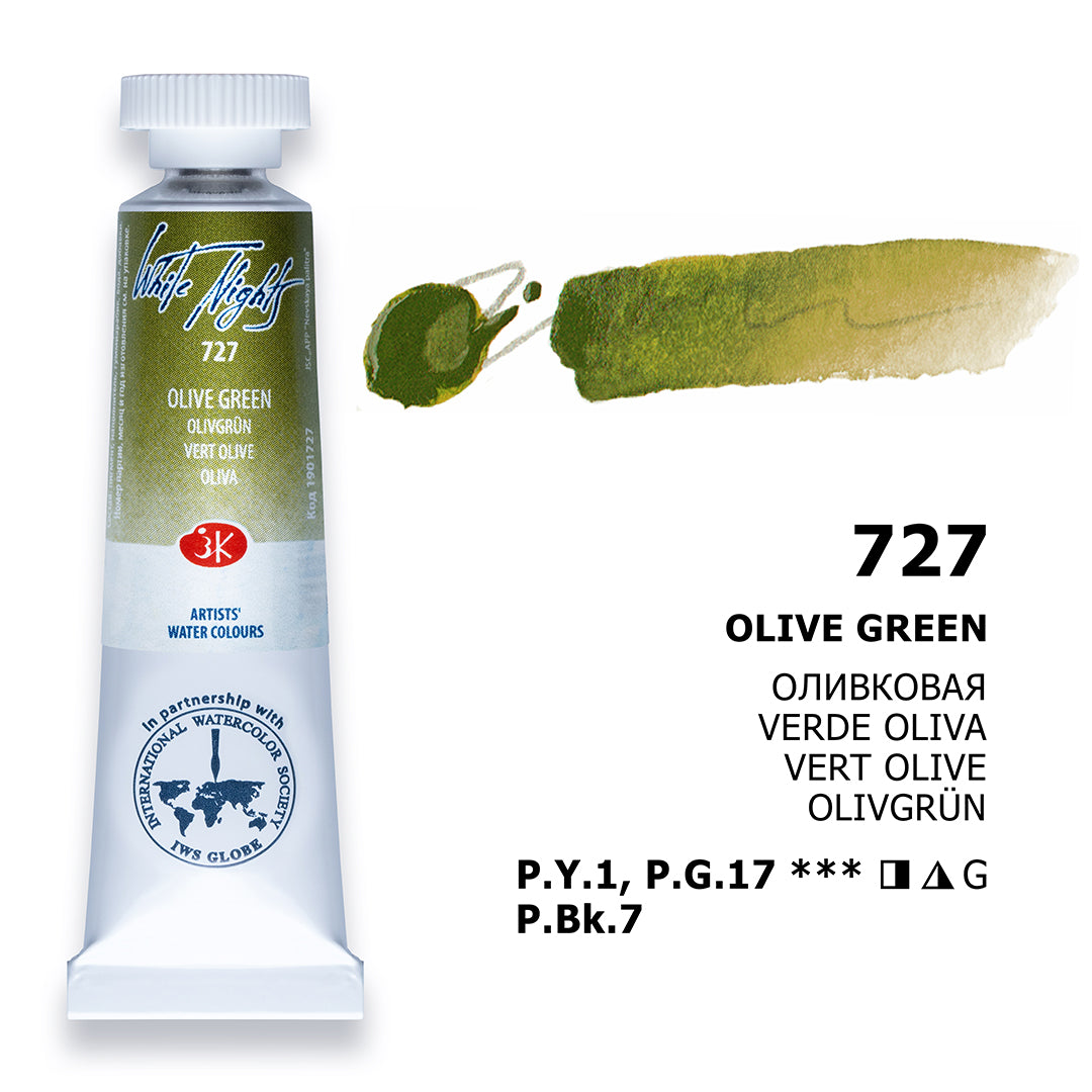 AQUARELA WHITE NIGHTS 727 OLIVE GREEN 10ML S1
