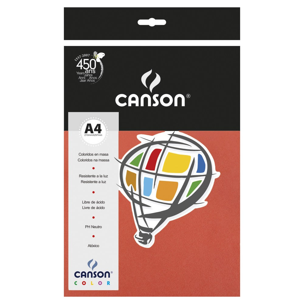 PAPEL CANSON COLOR 180G/M2 CORAL A4