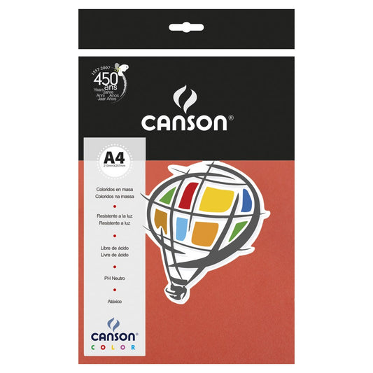 PAPEL CANSON COLOR 180G/M2 CORAL A4