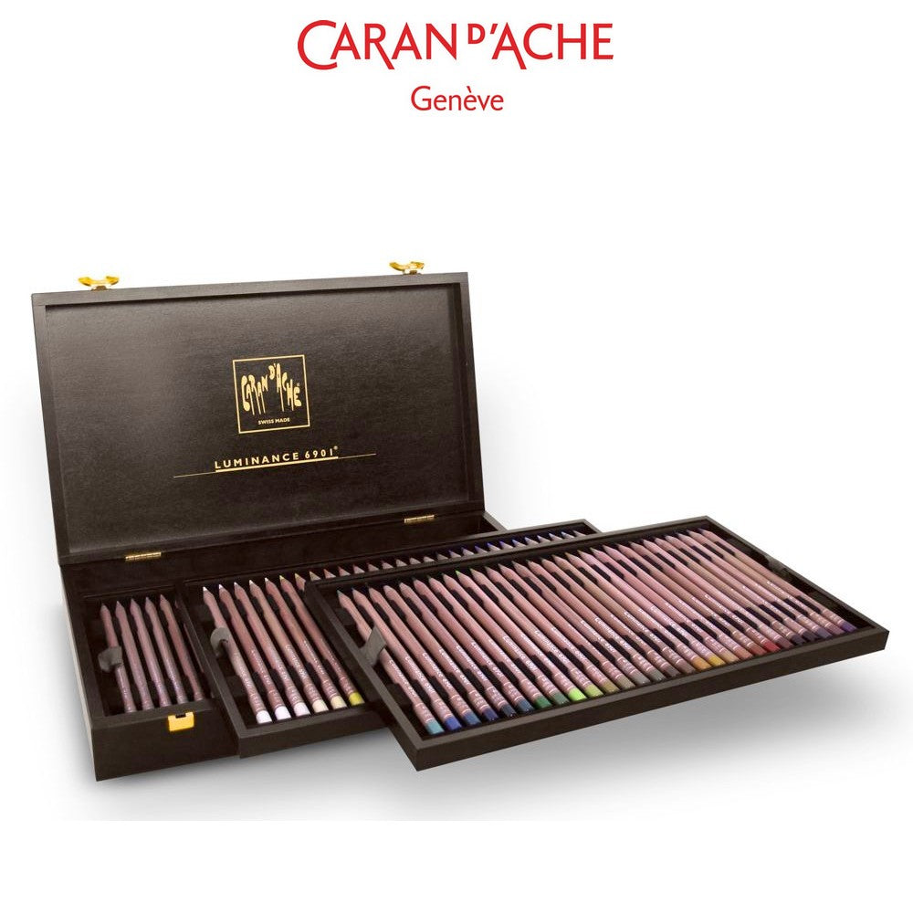 ESTOJO LAPIS COR CARAN D´ACHE LUMINANCE 6901 76 CORES MADEIRA (80 P