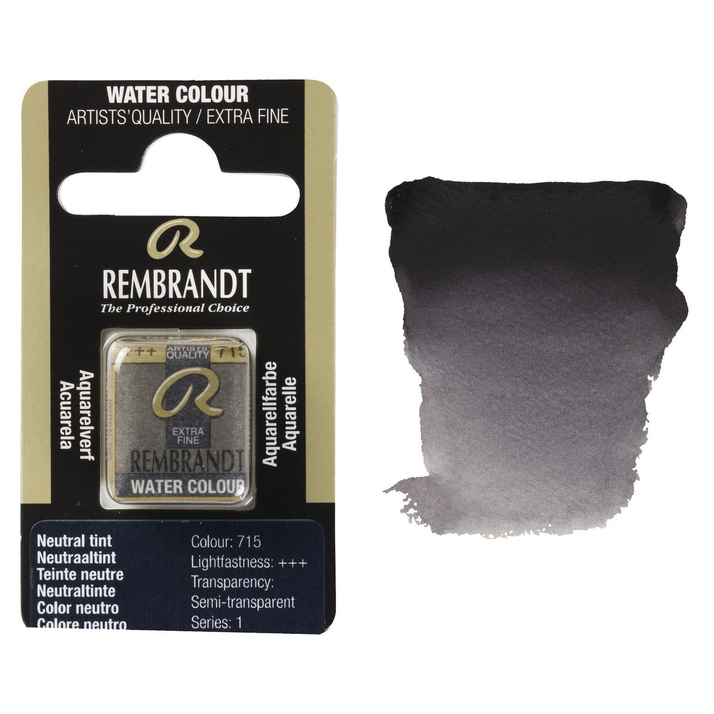 AQUARELA TALENS REMBRANDT HALF PAN 715 NEUTRAL TINT s1