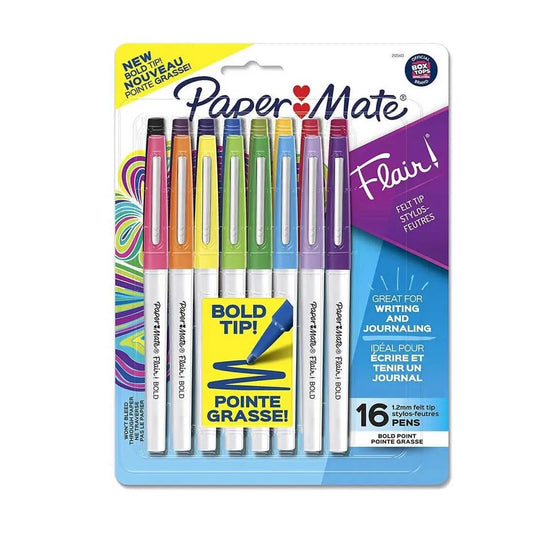 CANETA PAPERMATE FLAIR BOLD C/16 CORES