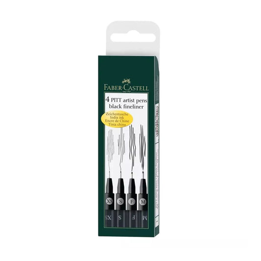 CANETA FABER CASTELL PITT 04 BLACK FINELINER (XS,S,F,M)