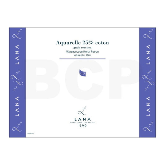 BLOCO LANA AQUARELLE 300g/m2 36x48 TORCHON 25% COTTON 12 FOL