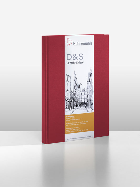 SKETCH BOOK HAHNEMUHLE D&S A4 140g/m2 VERMELHO 80 FOLHAS