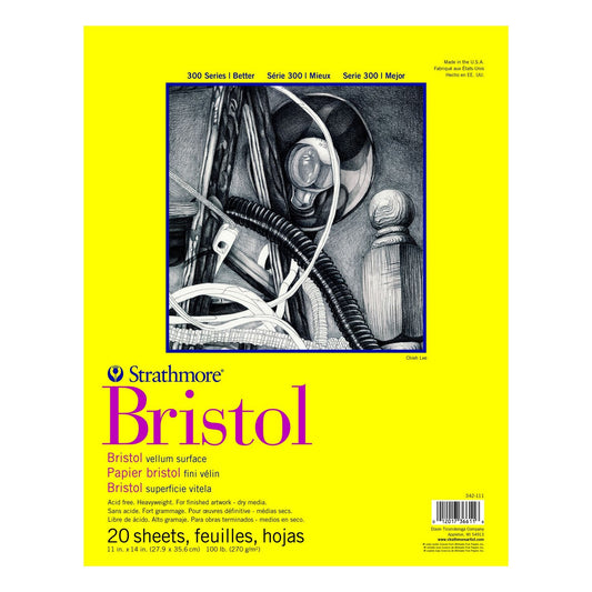 BLOCO STRATHMORE 300 SERIES BRISTOL VELLUM 27X35 270G/M2 20F