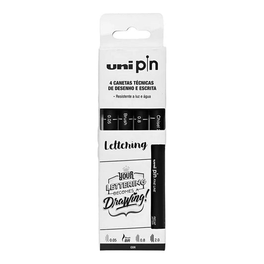 CANETA MITSUBISHI UNIPIN C/ 04 LETTERING