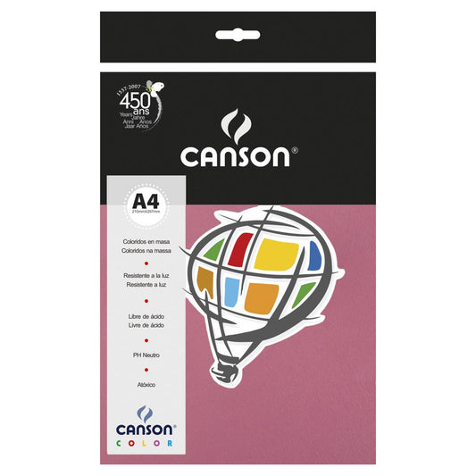 PAPEL CANSON COLOR 180G/M2 ROSA CHICLETE A4