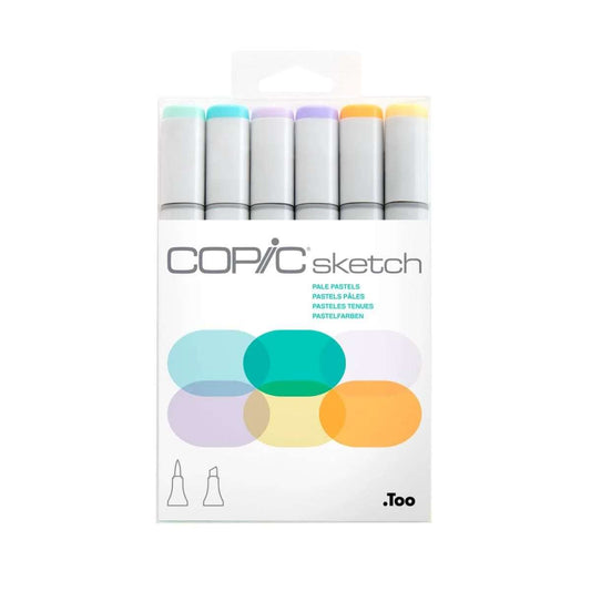 ESTOJO COPIC SKETCH C/ 06 PALE PASTELS