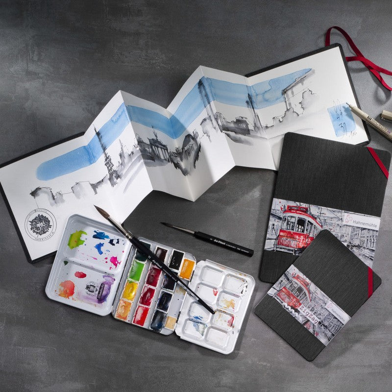 SKETCH THE ZIGZAG BOOK HAHNEMUHLE 300G/M2 05X05CM 18 FOLHAS