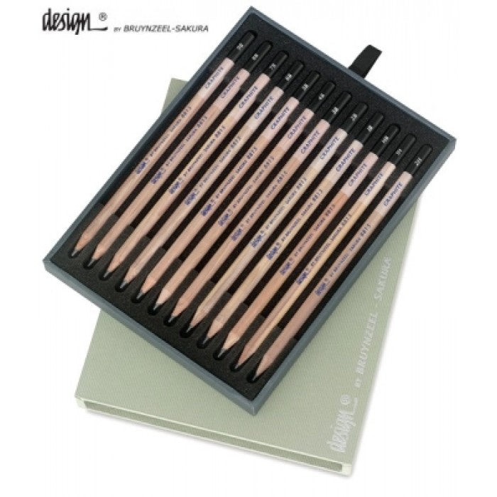 ESTOJO LAPIS GRADUADO BRUYNZEEL DESIGN 12 GRADUAÇÕES MADEIRA