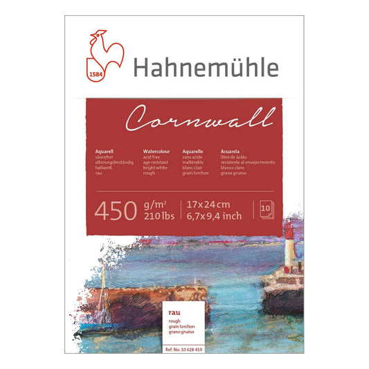 BLOCO HAHNEMUHLE CORNWALL 450G/M2 17X24 ROUGH 10FLS