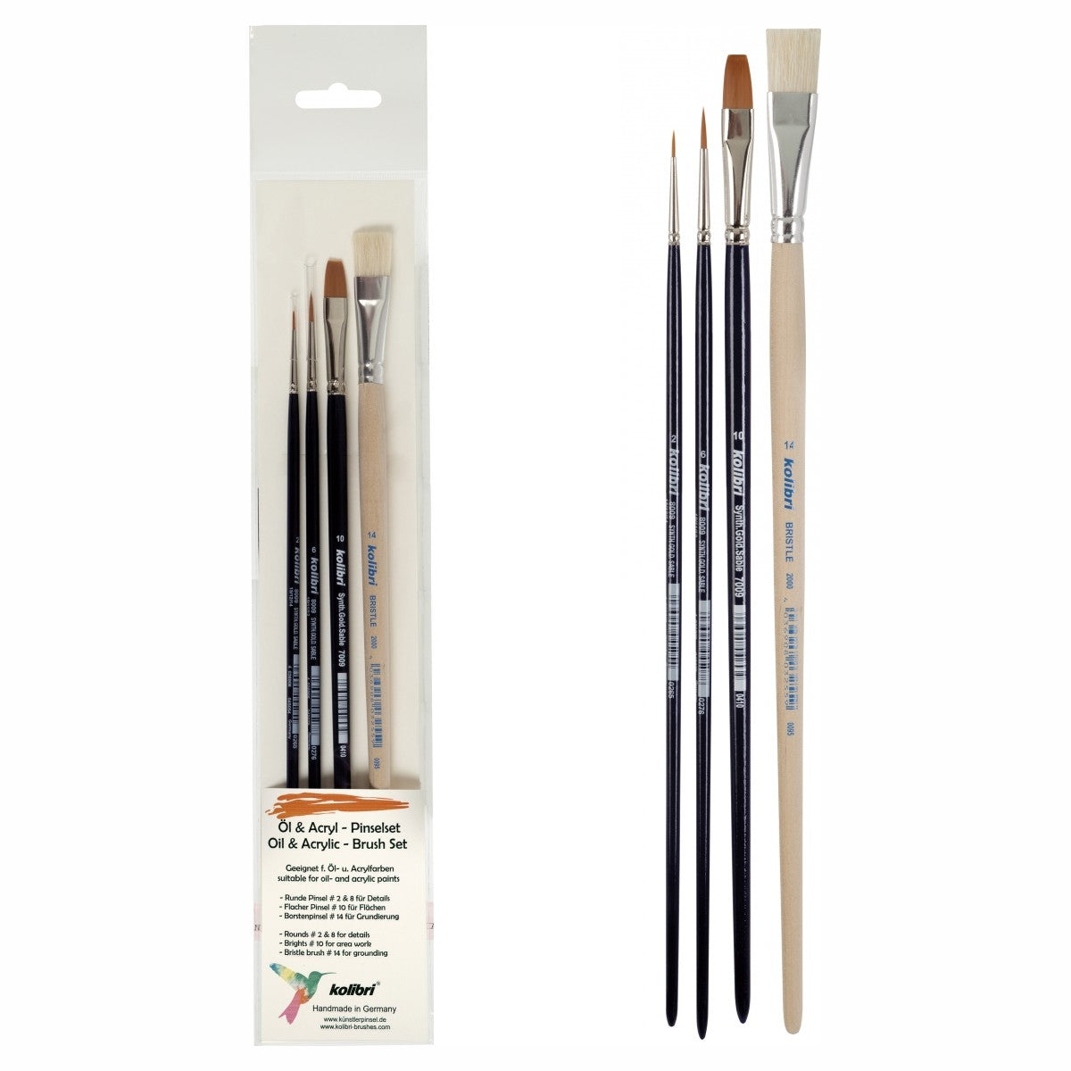 ESTOJO PINCEIS KOLIBRI OIL & ACRYLIC SET C/ 04 SPECIALTIES 6