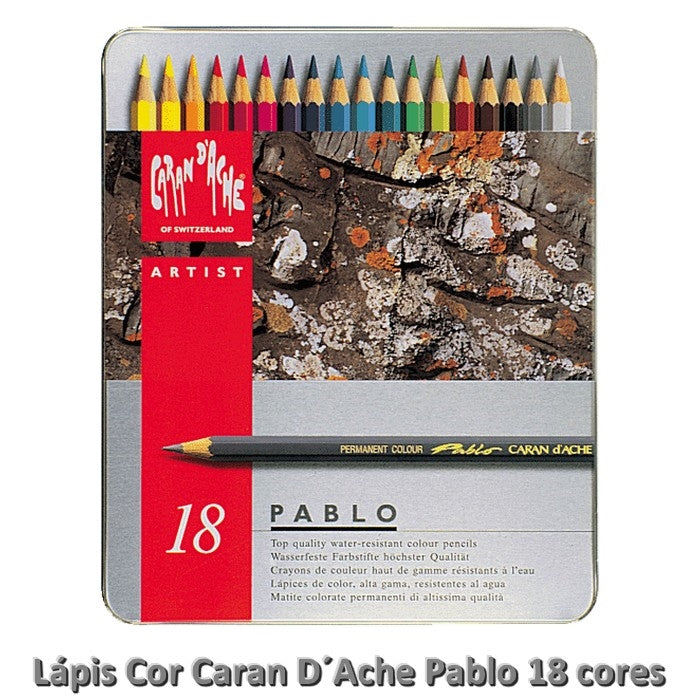 ESTOJO LAPIS COR CARAN D´ACHE PABLO 018 CORES