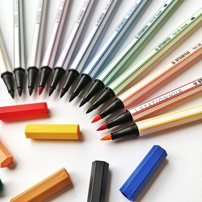 CANETA STABILO PEN 68 BRUSH 24 CORES