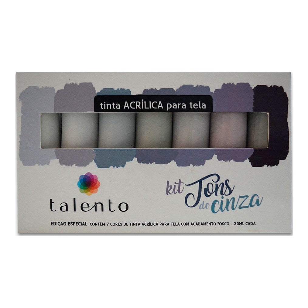 ESTOJO ACRILICA TALENTO 20ML 07 TONS CINZA