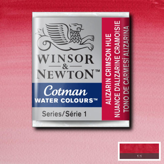 AQUARELA WINSOR NEWTON COTMAN HALF PAN 003 ALIZARIN CRIMSON
