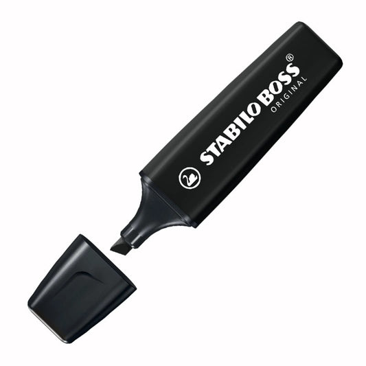 MARCADOR FLUORESCENTE STABILO BOSS PRETO (BLACK)