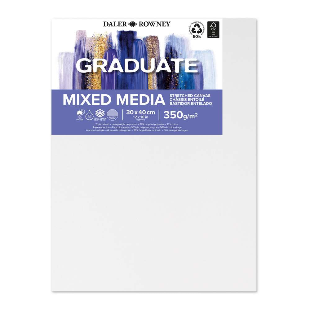 TELA DALER ROWNEY GRADUATE MIXED MEDIA CANVAS 30X40CM 350G