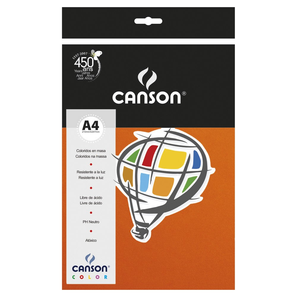 PAPEL CANSON COLOR 180G/M2 LARANJA A4