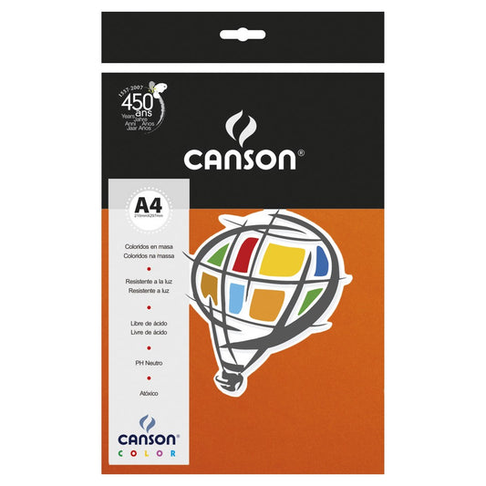 PAPEL CANSON COLOR 180G/M2 LARANJA A4
