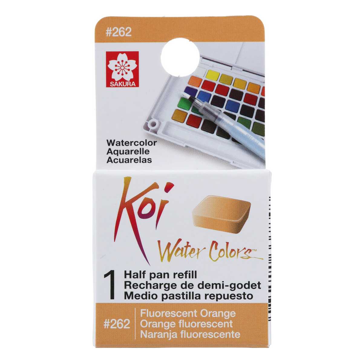 AQUARELA SAKURA KOI HALF PAN LARANJA FLUORESCENTE  - 262