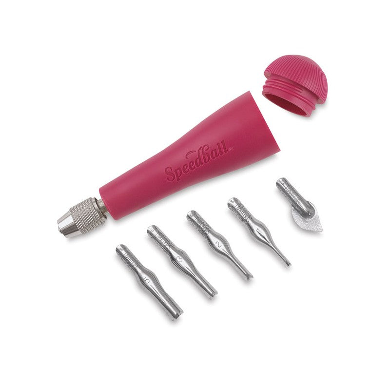 FERRAMENTAS XILO/LINO 4131 C/ 01 MANOPLA 05 PENAS SPEEDBALL