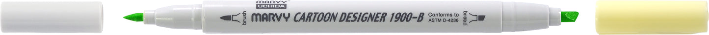 MARCADOR MARVY CARTOON DESIGNER PONTA DUPLA AMARELO CREME 42