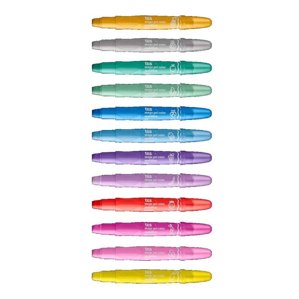 GIZ RETRATIL TRIS MEGA GEL COLOR METAL 12 CORES