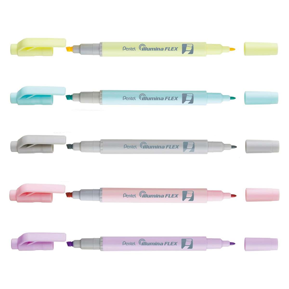 MARCADOR FLUORESCENTE ILLUMINA FLEX PASTEIS C/ 05 UNI