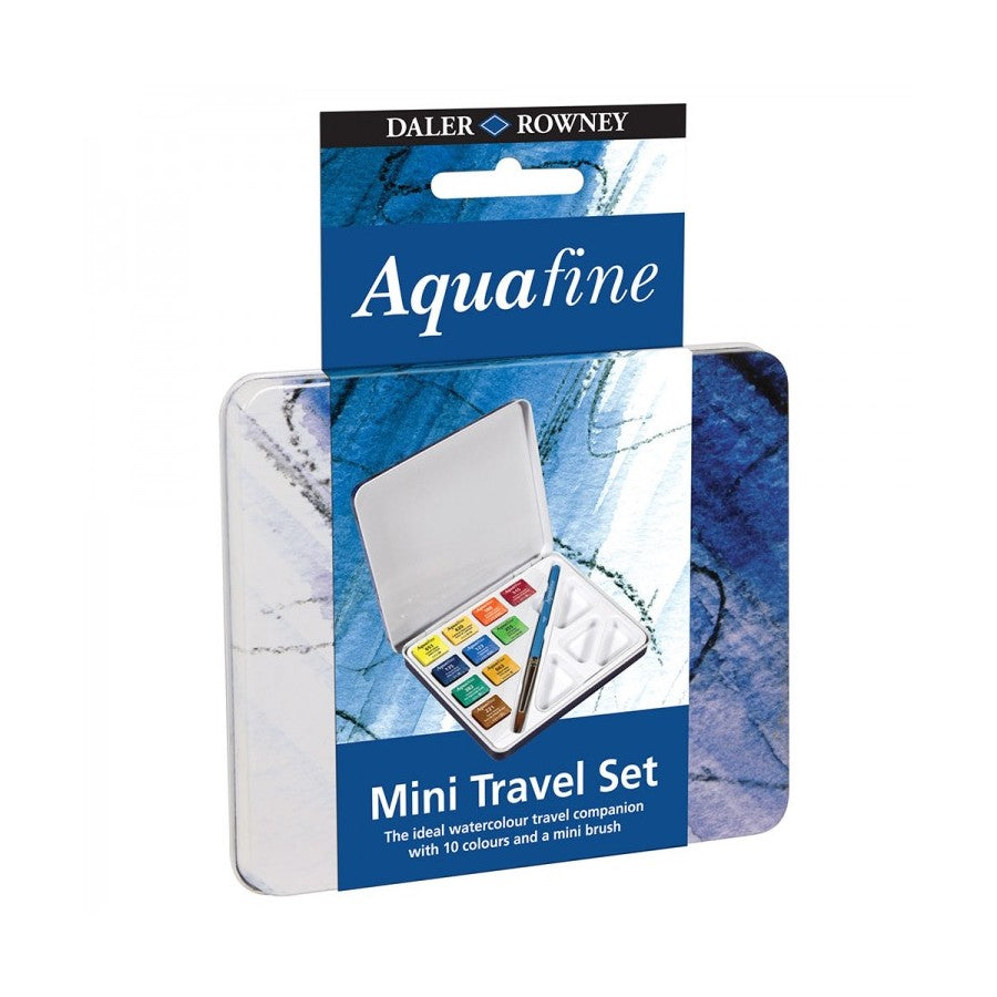 ESTOJO AQUARELA DALER AQUAFINE MINI TRAVEL SET 10 CORES+PINC