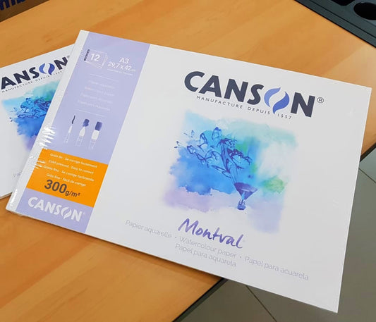 BLOCO CANSON MONTVAL A3 300g/m2 12 FOLHAS